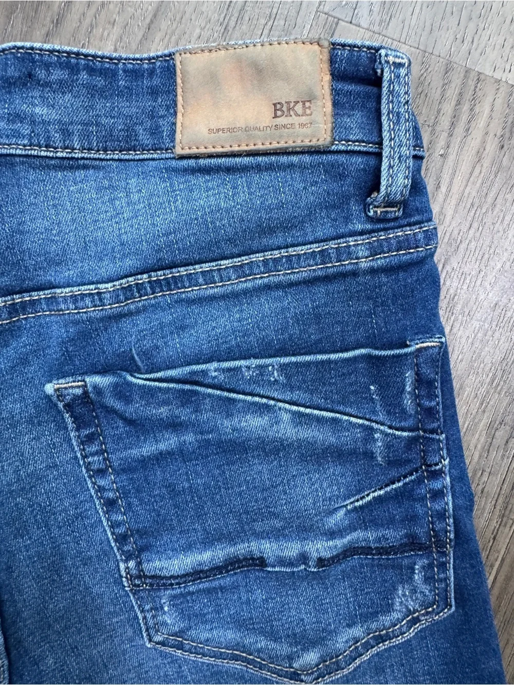 BKE Parker Distressed Denim Shorts Sz 25 Long Inseam Rollable